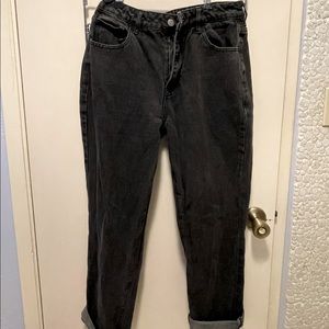 straight leg pacsun black wash denim jeans